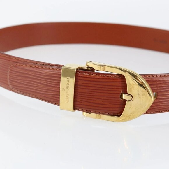 LOUIS VUITTON Epi Ceinture Belt 34.3"" Brown LV Auth - Picture 6 of 16